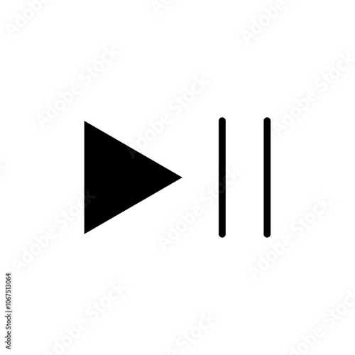 Play pause icon Black and white outline vector