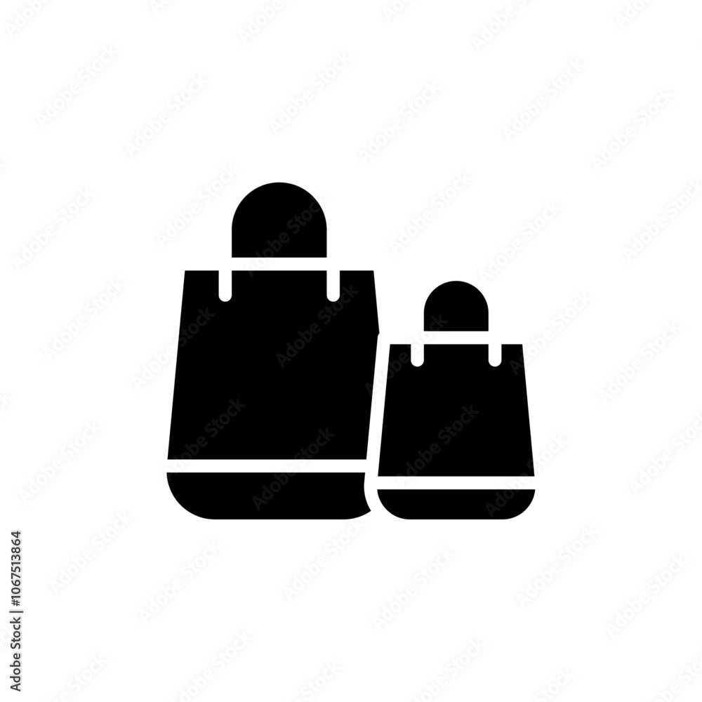Shopping Bags icon Black and white outline vector Shopping Bags icon Black and white outline vector