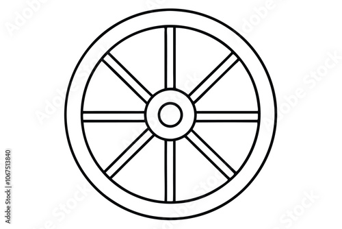 Wheel line art vector illustration