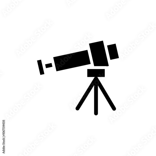 Telescope icon Black and white outline vector