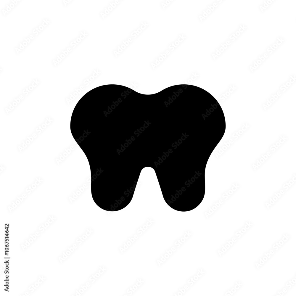 Tooth icon Black and white outline vector Tooth icon Black and white outline vector