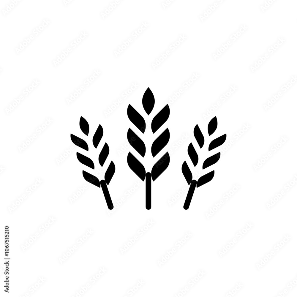 Wheat icon Black and white outline vector Wheat icon Black and white outline vector