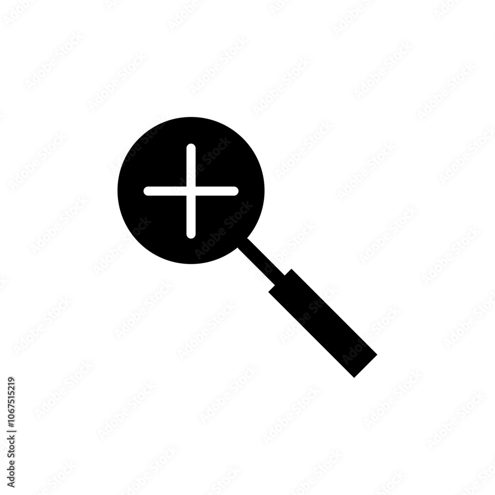 Zoom in icon Black and white outline vector Zoom in icon Black and white outline vector