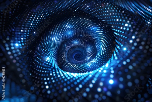 Mesmerizing Blue Spiral of Light and Energy