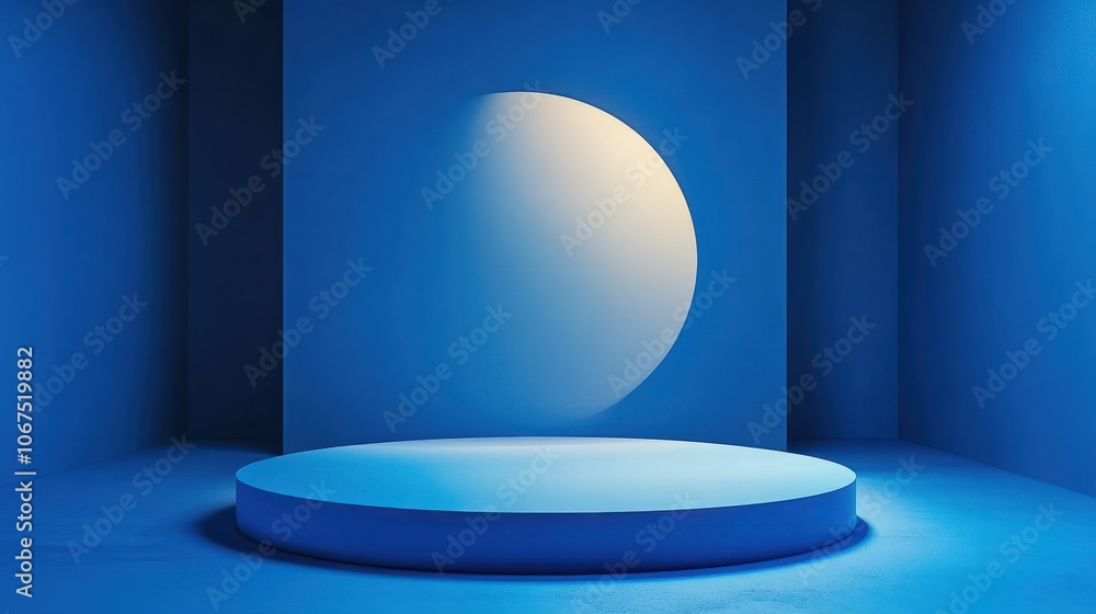 Abstract blue background with drop shadow and light. Backdrop for product presentation Abstract blue background with drop shadow and light. Backdrop for product presentation