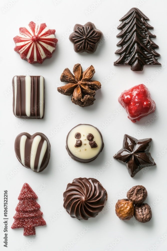 Assorted Chocolates on White Assorted Chocolates on White