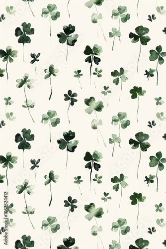Minimalist St. Patrick's Day Card Design with Shamrock Pattern for Elegant Holiday Greeting