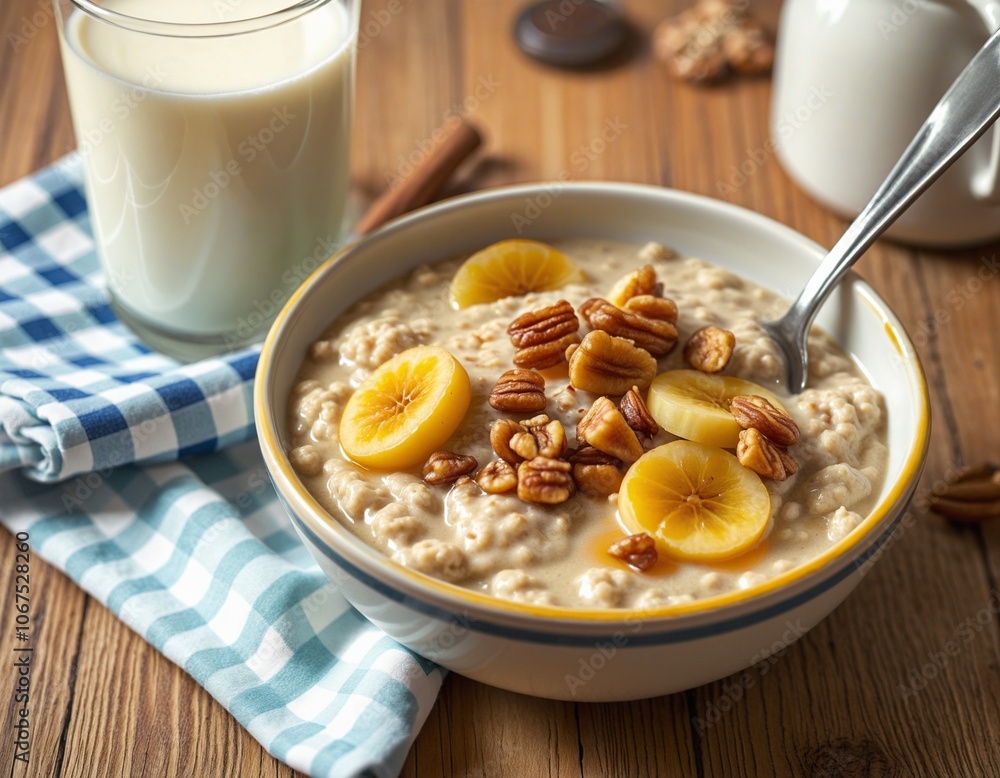 Creamy Oatmeal with Caramelized Bananas and Walnuts Creamy Oatmeal with Caramelized Bananas and Walnuts
