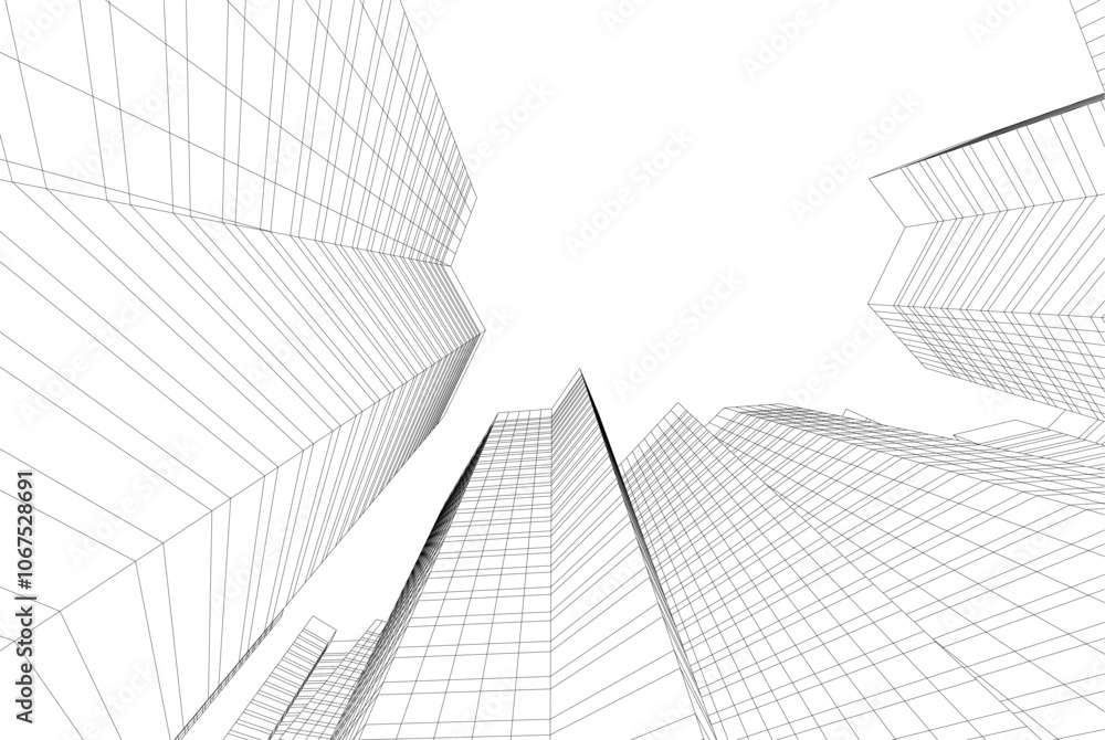 Modern city architecture 3d illustration Modern city architecture 3d illustration