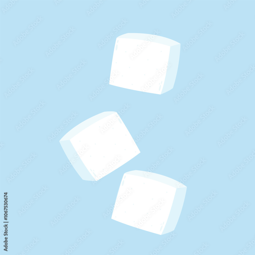 Sugar bar for Cafe concept vector illustration. Sugar cube stack. Sugar cube cartoon vector. Sugar bar for Cafe concept vector illustration. Sugar cube stack. Sugar cube cartoon vector.