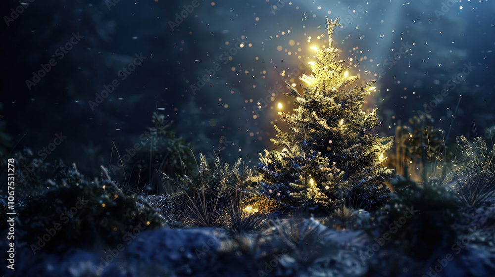 beautiful christmas tree with lights