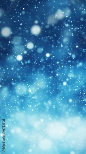 Soft Snowfall Background with Blue Hues