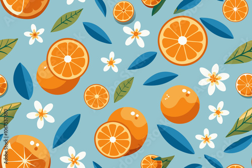 seamless pattern with oranges