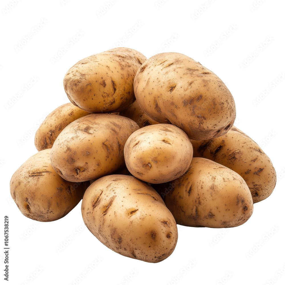 Fresh organic potatoes on white background Fresh organic potatoes on white background