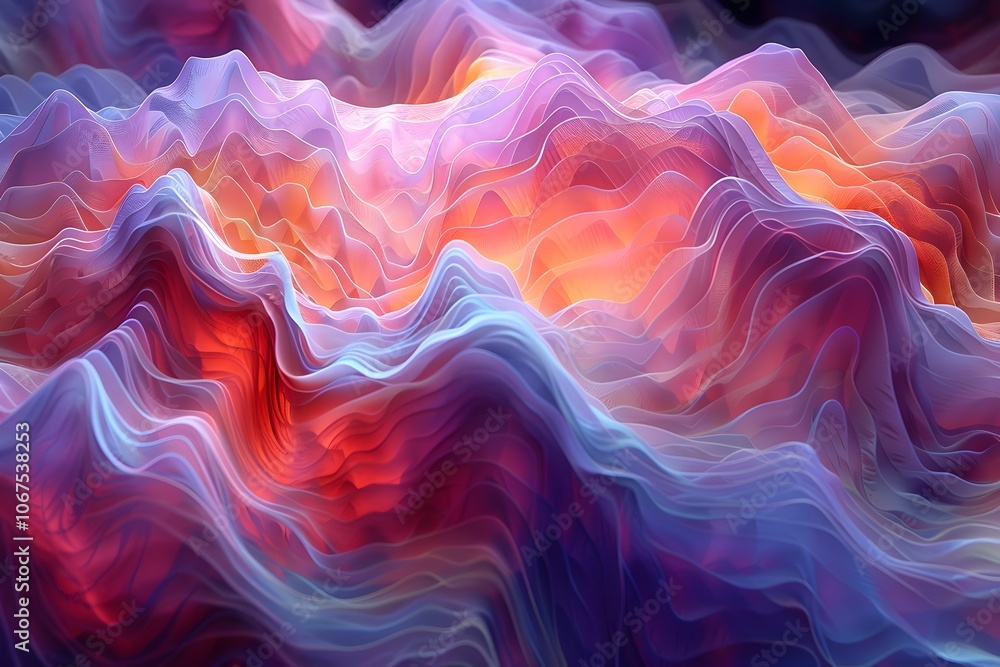 Ethereal Waves of Colorful Abstract Landscapes Ethereal Waves of Colorful Abstract Landscapes