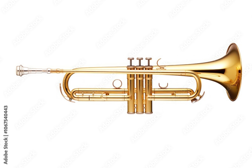 Obraz premium Trumpet music horn gold.