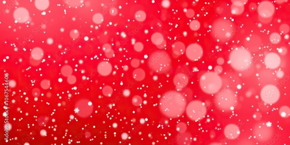 A gentle flurry of small snowflakes settles on a bright red gradient background in a magical and festive winter environment, delicate, atmosphere A gentle flurry of small snowflakes settles on a bright red gradient background in a magical and festive winter environment, delicate, atmosphere