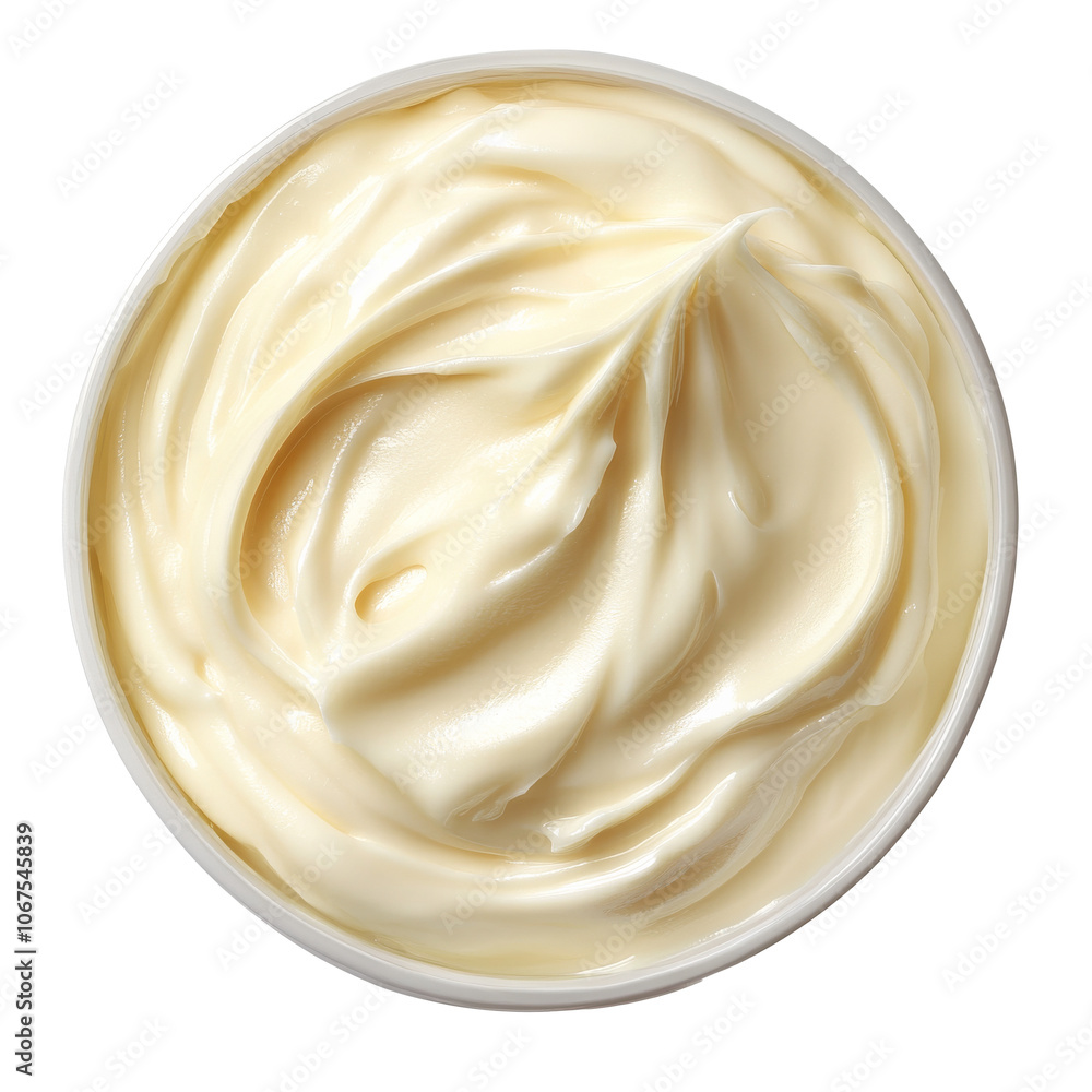 Creamy white substance in a bowl Creamy white substance in a bowl