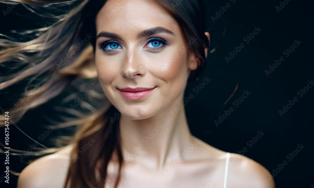 Model posing showing different facial expressions Model posing showing different facial expressions