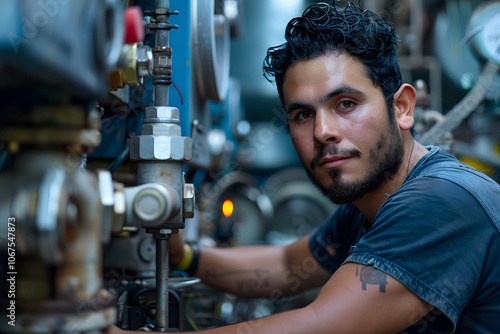 Skilled Technician Working on Machinery in a Workshop