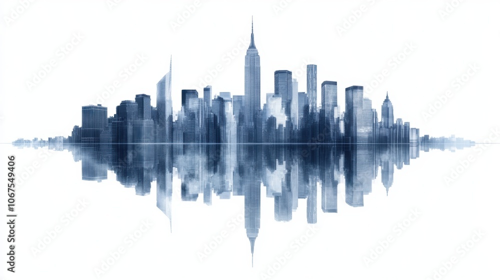 Night cityscape with reflections on a river, skyscrapers illuminated, symbolizing energy, vibrancy, and modern urban beauty Night cityscape with reflections on a river, skyscrapers illuminated, symbolizing energy, vibrancy, and modern urban beauty