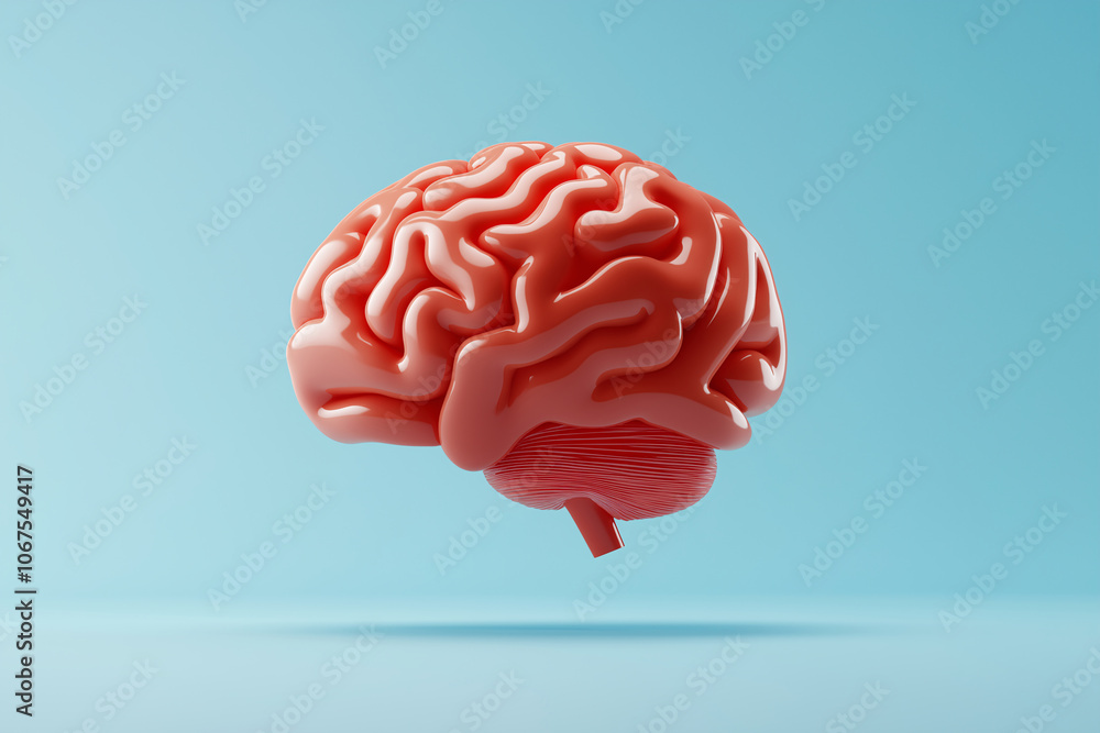 3D Rendered Human Brain on Blue Background Neurology Psychology Intelligence Concept 3D Rendered Human Brain on Blue Background Neurology Psychology Intelligence Concept