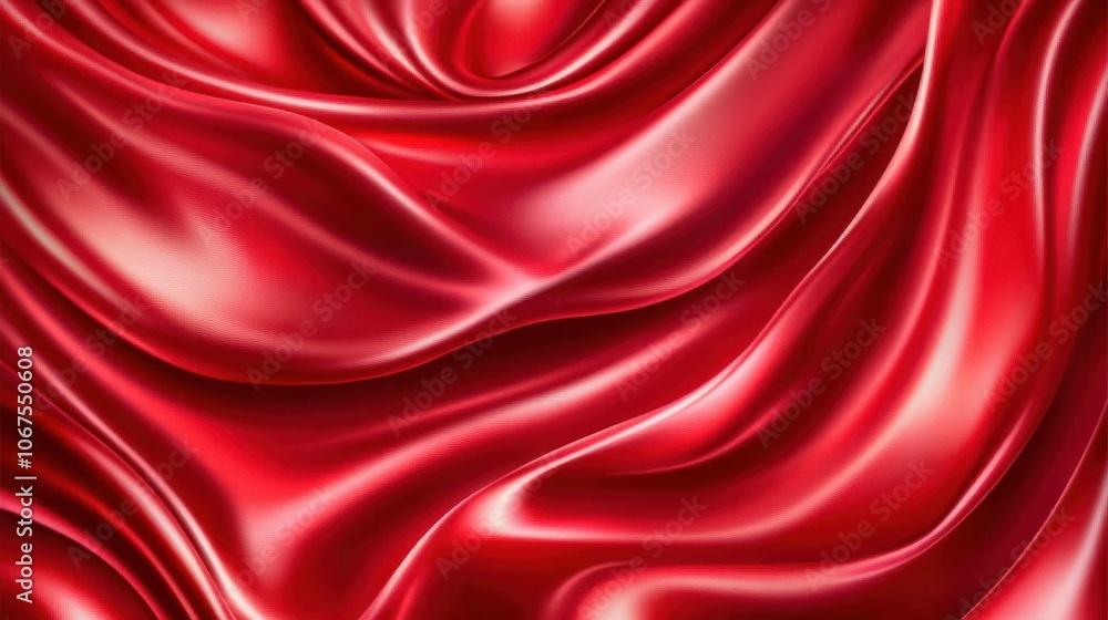 Fototapeta premium Luxury red satin smooth fabric background for celebration, ceremony, event invitation card or advertising poster