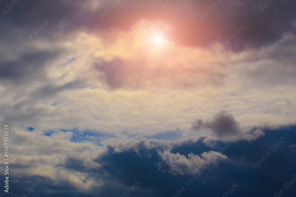 Skyscape with sun and beautiful clouds Skyscape with sun and beautiful clouds