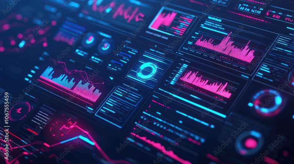 Stock tracking system flat design top view technology theme animation Split-complementary color scheme Stock tracking system flat design top view technology theme animation Split-complementary color scheme