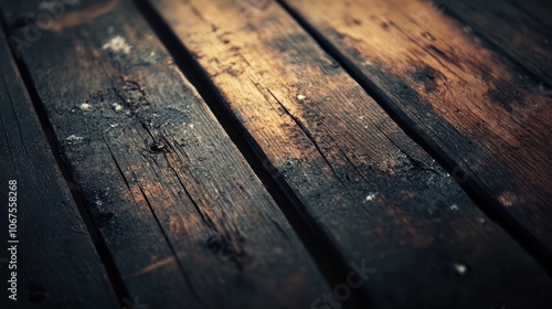 Rustic wooden table background top view..