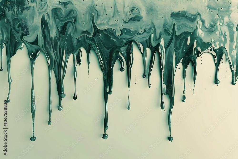 Abstract Dripping Paint in Shades of Green Abstract Dripping Paint in Shades of Green