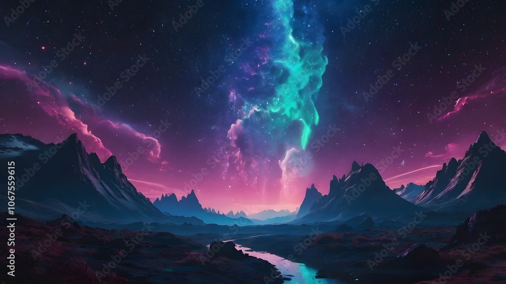 Background 4K, PC, Galaxy Scene with Aurora and Stars - Vaporwave Electrowave Aesthetics, Neon Colors, Holographic Effects - Perfect for HD Wallpaper, Background 4K, PC, Galaxy Scene with Aurora and Stars - Vaporwave Electrowave Aesthetics, Neon Colors, Holographic Effects - Perfect for HD Wallpaper,
