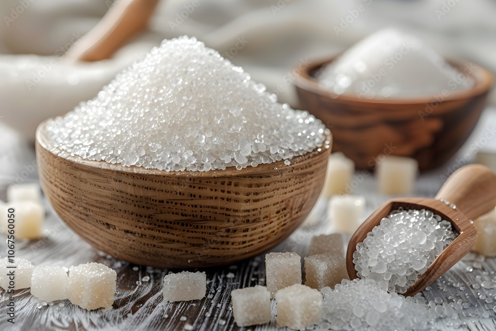 A Beautiful Display of Sugar Varieties in Rustic Bowls A Beautiful Display of Sugar Varieties in Rustic Bowls