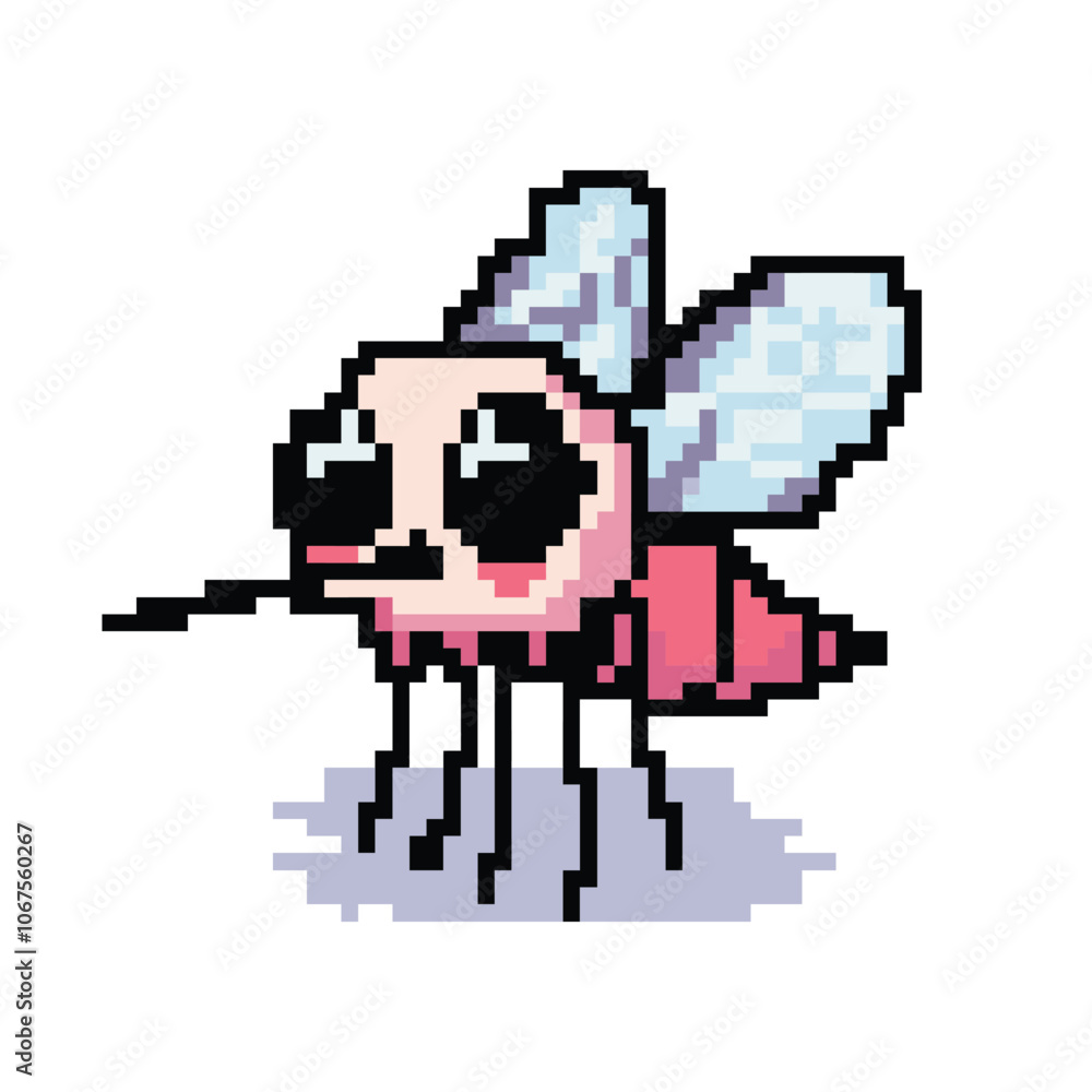Pixel art cute mosquito Pixel art cute mosquito