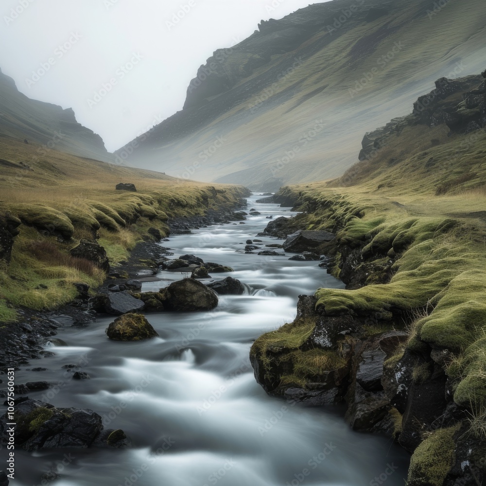 Long exposure of river in Iceland Long exposure of river in Iceland