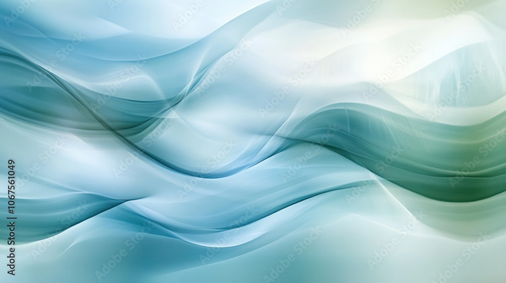Abstract blue and green wave pattern on a white background. Abstract blue and green wave pattern on a white background.