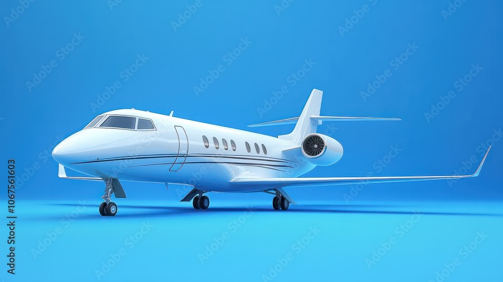 Obraz premium white airplane on a blue h yper realistic