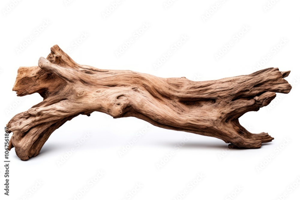 Log driftwood white background. Log driftwood white background.