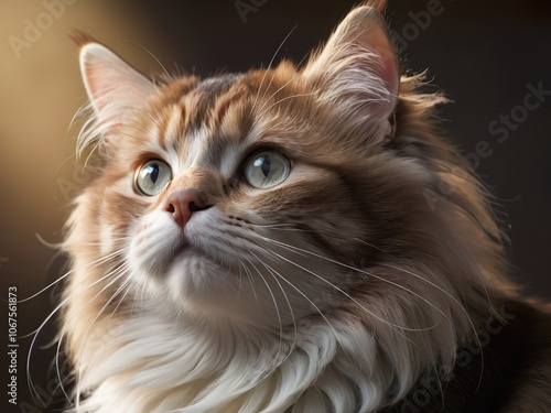 Beautiful fluffy cute cat. Animal cat