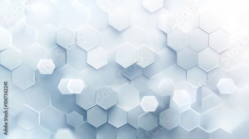 White hexagon 3D background texture. 3d rendering illustration. Futuristic abstract banner.