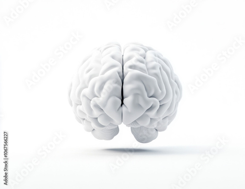 Minimalistic Brain Model on White Background