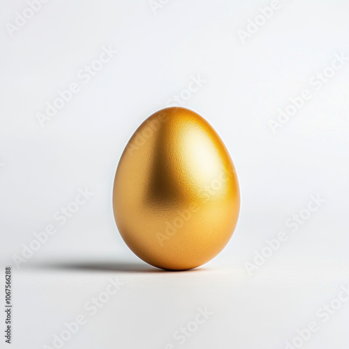 Golden Egg Isolated on White Background