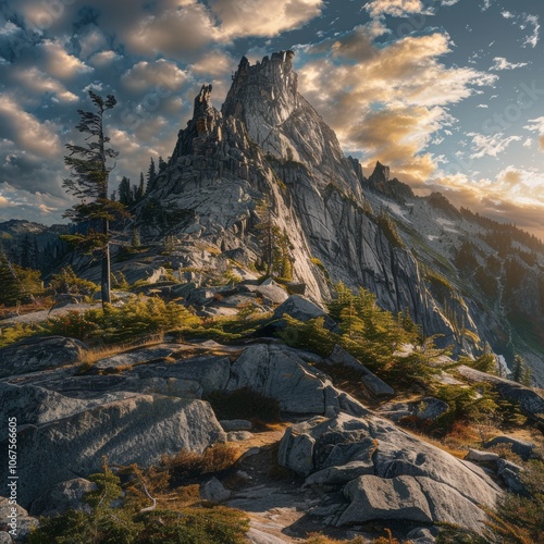 Prusik Peak in the Alpine Lakes Wilderness Area, Washington. photo