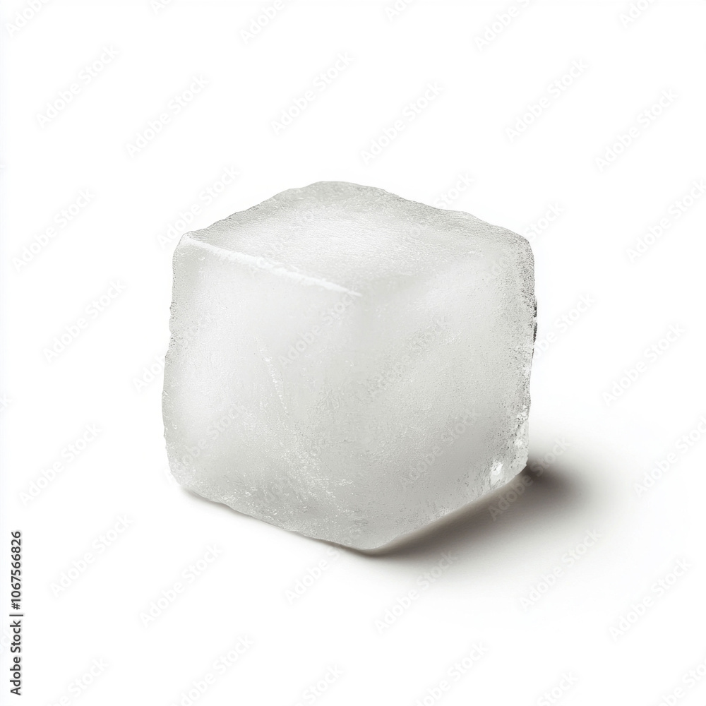 Frosted Ice Cube Isolated on White Background Frosted Ice Cube Isolated on White Background