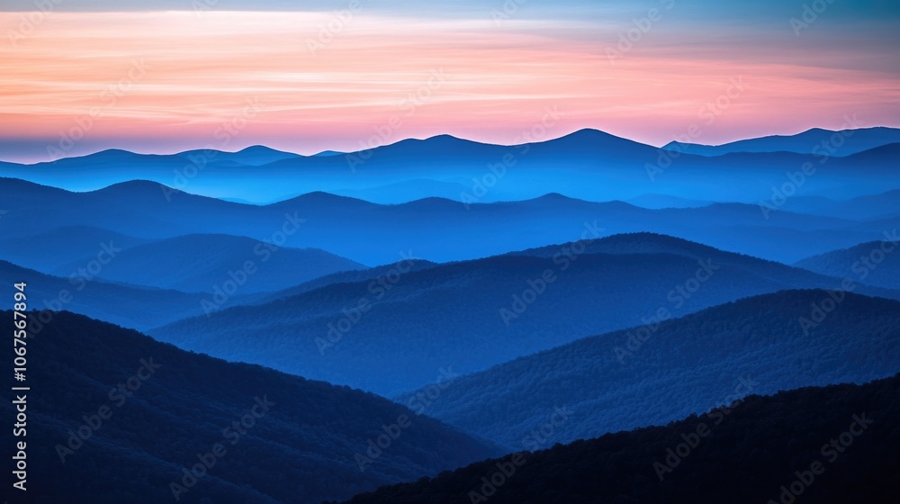 Obraz premium Mountain Range Sunset