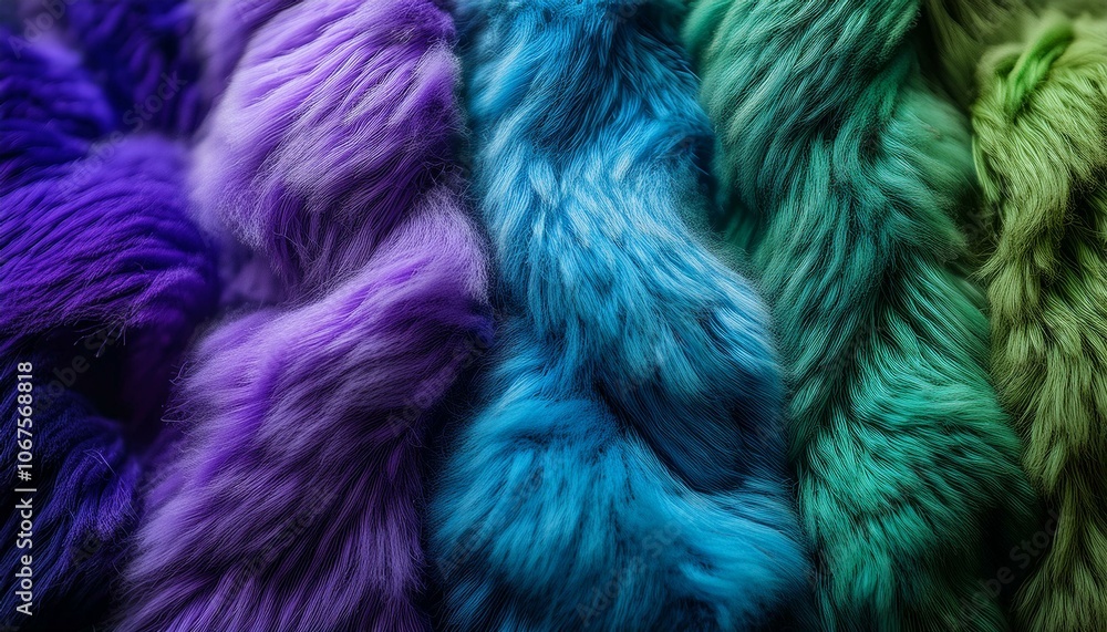 Soft Blue, Green, and Purple Fluffy Fur Texture Background Soft Blue, Green, and Purple Fluffy Fur Texture Background