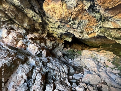 Cave Cavlinska pecina near Obrovac, Croatia - Čavlinska pećina ili izvorišna špilja Čavlinska peć pored rijeke Zrmanje - Muškovci, Hrvatska