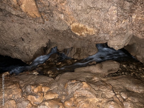 Cave Cavlinska pecina near Obrovac, Croatia - Čavlinska pećina ili izvorišna špilja Čavlinska peć pored rijeke Zrmanje - Muškovci, Hrvatska photo