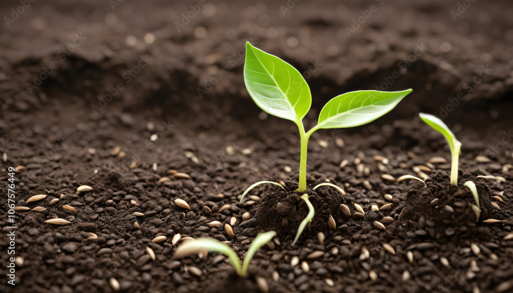 Plant growth occurs naturally when seeds sprout from the earth._00001_ Plant growth occurs naturally when seeds sprout from the earth._00001_