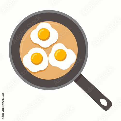 Omelet Three Eggs Vector illustration (9)